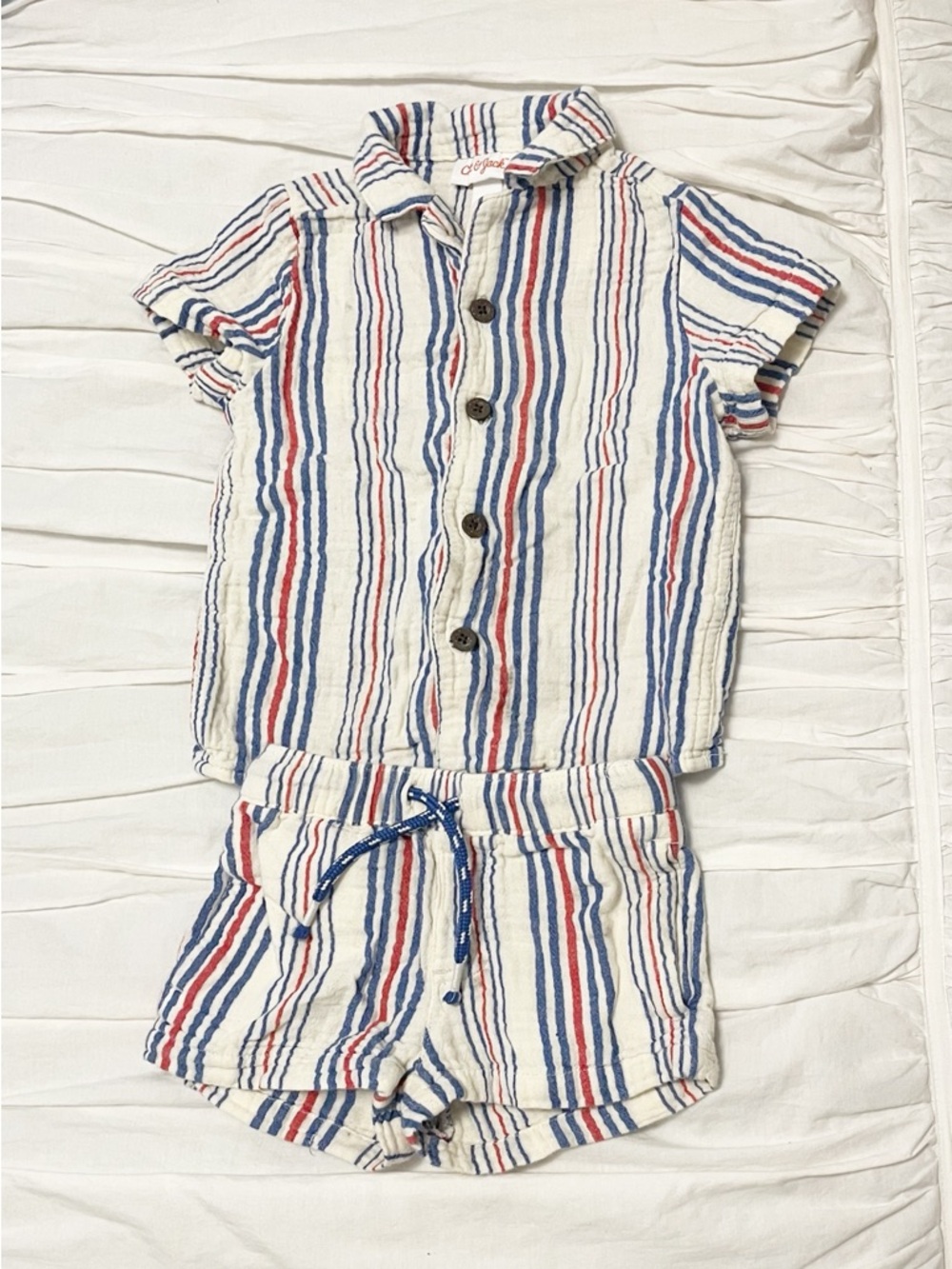 Striped Two-Piece Summer Set - Red White & Blue